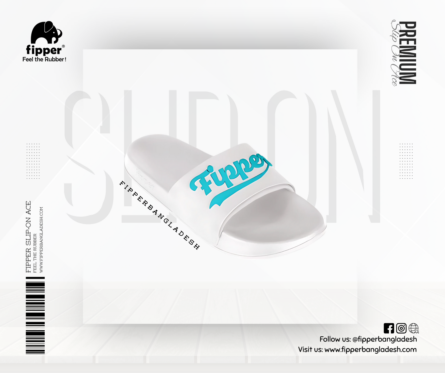 Fipper Ace Sandal in White / Turquoise