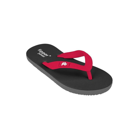 Fipper Jr Rubber Slipper for Kids in Black / Red