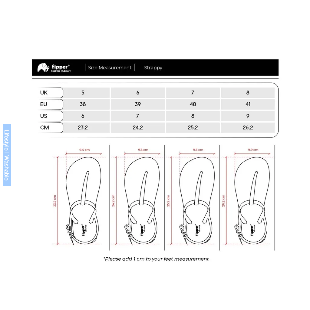 Fipper Strappy Rubber for Women in Green (Forest) / Grey (Light)