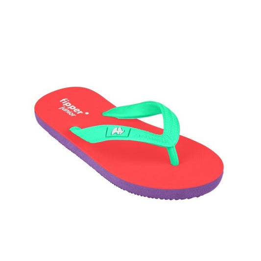 Fipper Jr Rubber Slipper for Kids in Red (Lipstick) / Mint