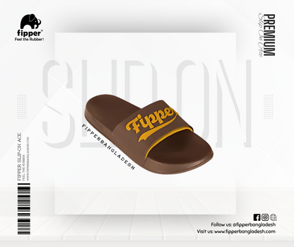 Fipper Ace Sandal in Brown (Taupe) / Mustard