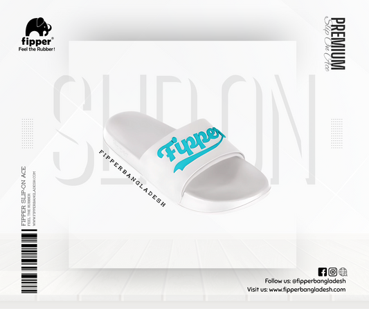 Fipper Ace Sandal in White / Turquoise