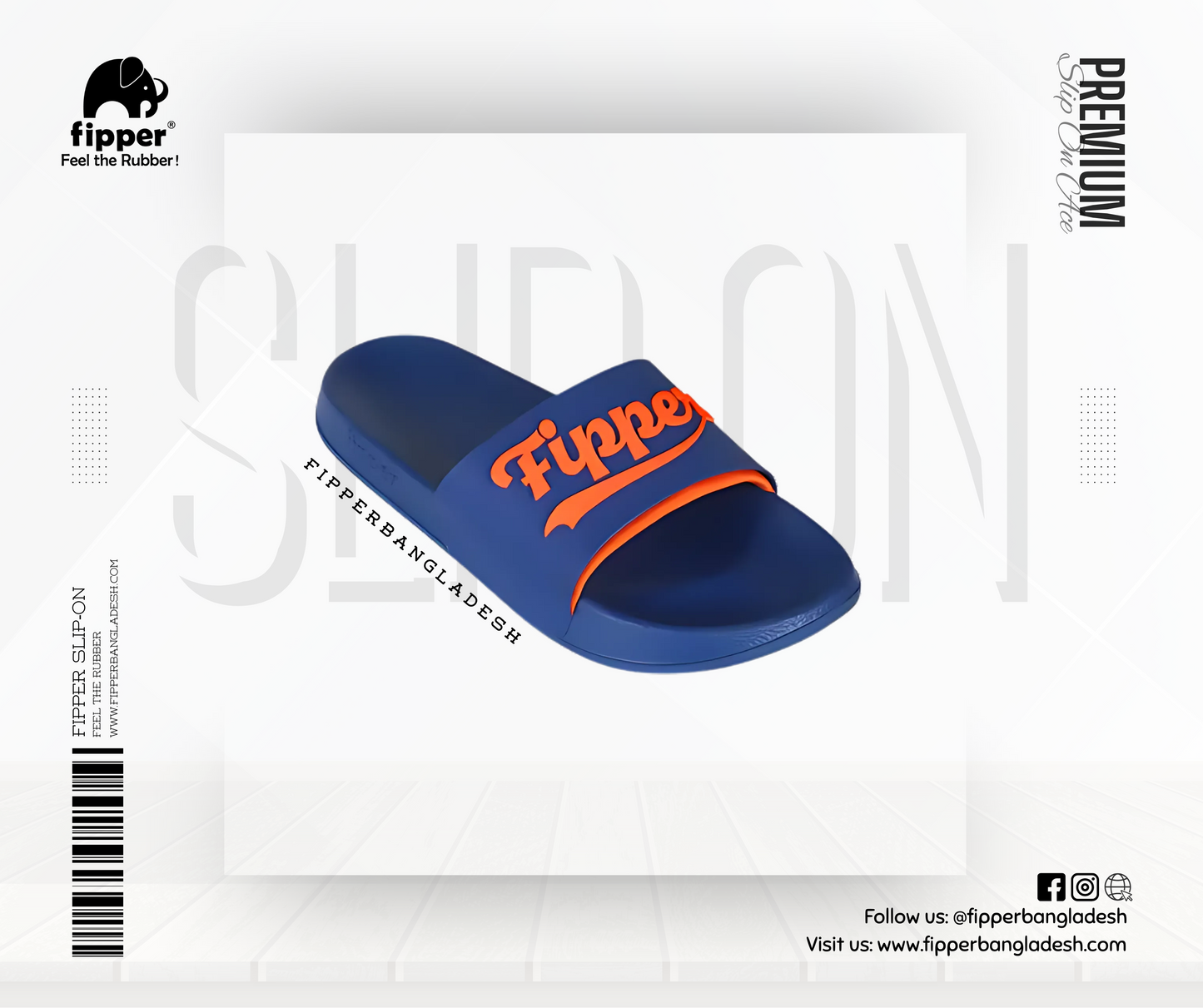 Fipper Ace Sandal in Navy / Orange