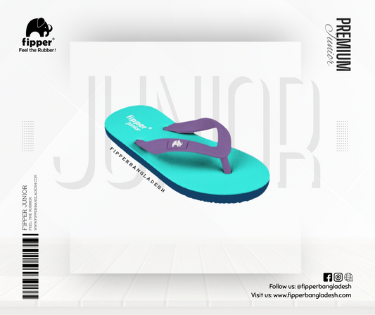 Fipper Slipper Jr Rubber for Children in Turquoise/Violet