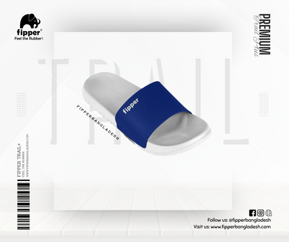 Fipper Trail Plus Non-Rubber Sandal for Unisex in White / Navy