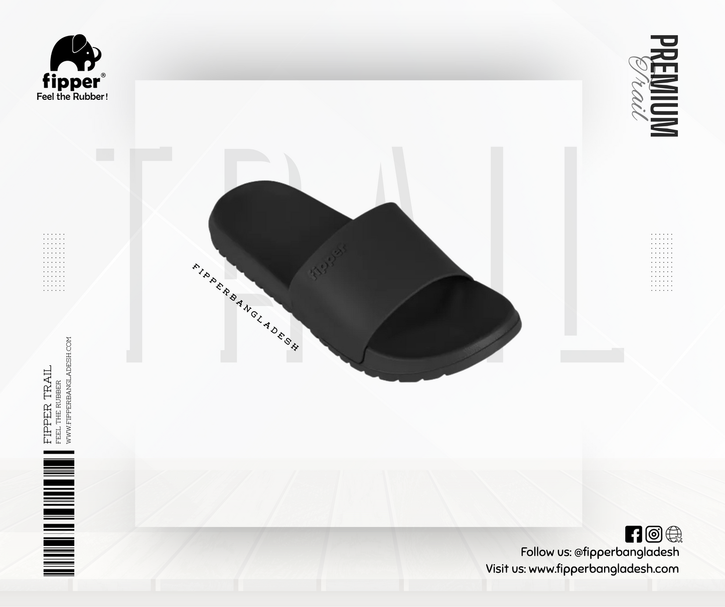 Fipper Trail Non-Rubber Sandal for Unisex in Black