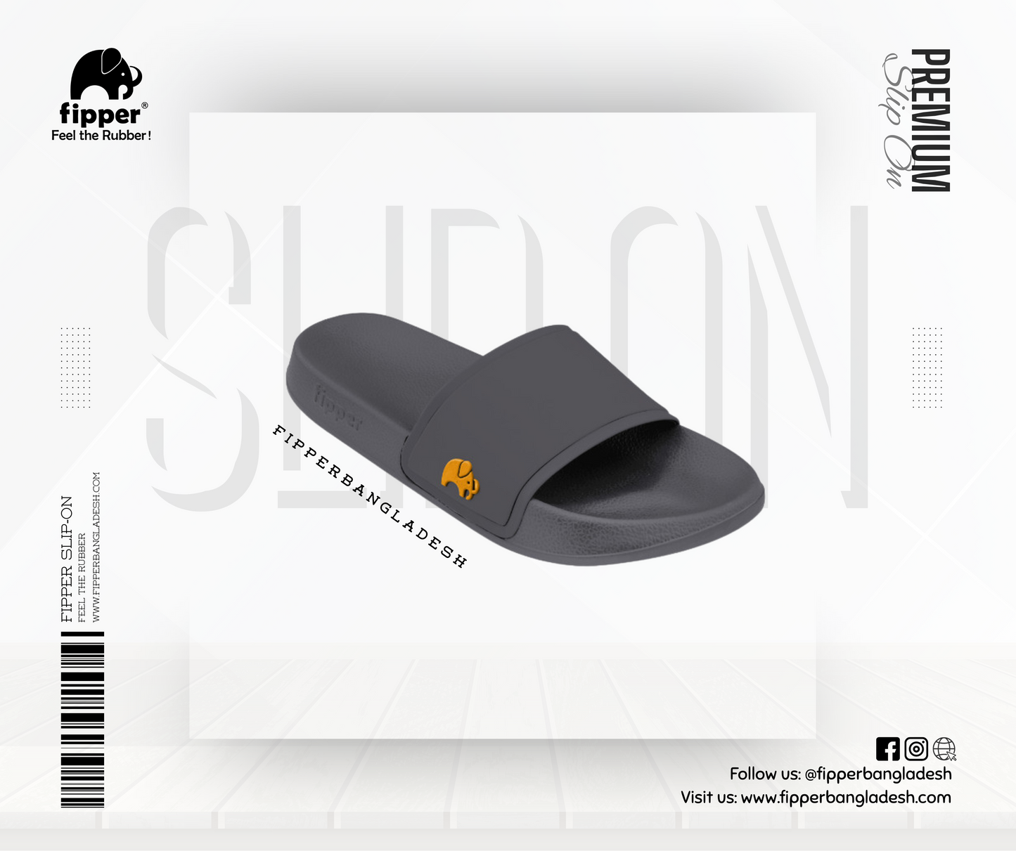 Fipper Slip On in Grey (Iron) / Gold