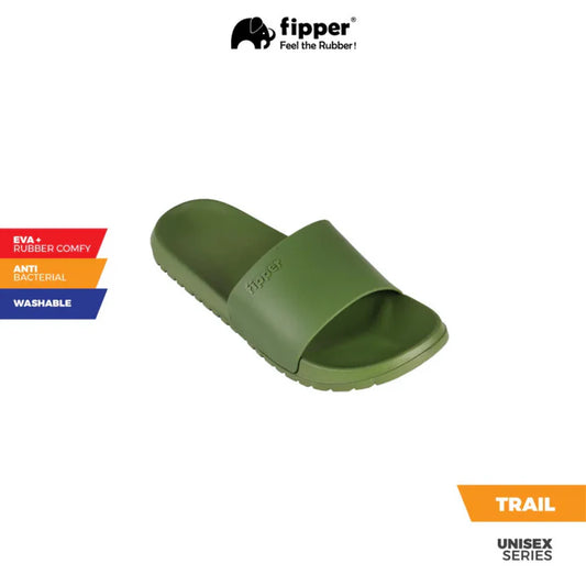 Fipper Trail Non-Rubber Sandal for Unisex in Green (Army)